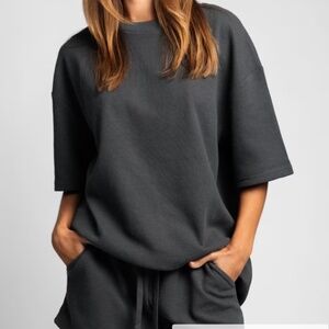 comfrt waffle lounge tee new gray